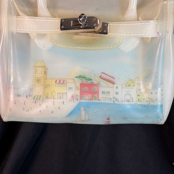 Capri City Made in Italy Novelty Top Handle Bag Italian Coastal Scene - Picture 3 of 9
